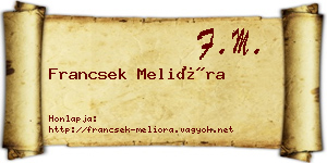 Francsek Melióra névjegykártya